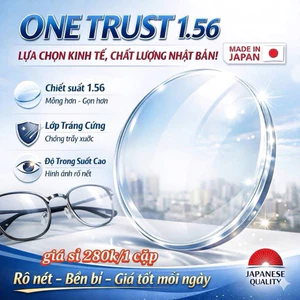 Tròng kính chính hãng Onetrust 1.56HC Tráng Cứng - (Độ Cận)