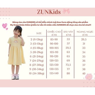 Váy Bé Gái  AZZ2601 In Hoạt Hình Dễ Thương - Váy Thun Form A, Co Giãn Thoải Mái, Tone Pastel