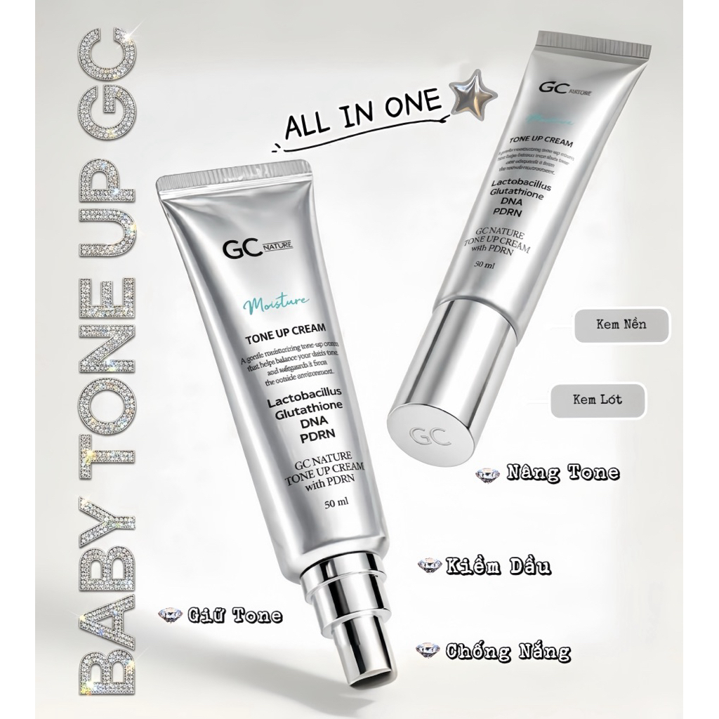 Kem Baby Tone Up GC Dưỡng Trắng Chống Nắng / Chất Kem Serum Sữa Chua Nâng Tone căng mịn