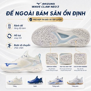 Giày Cầu Lông Mizuno Wave Claw Neo 3 mới 2026 –  Siêu Nhẹ, Bám Sân, Di Chuyển Linh Hoạt