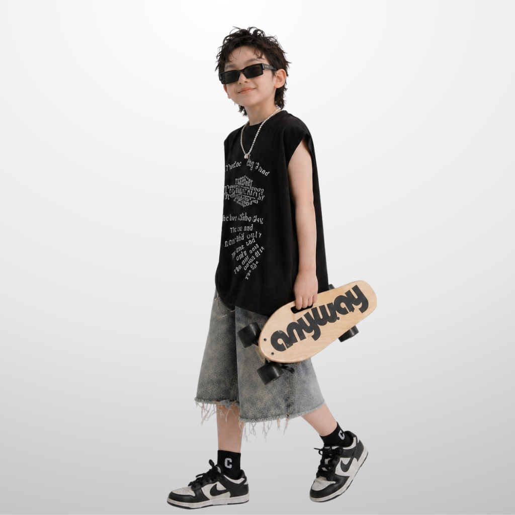 Áo Thun Ngắn Tay Mùa Hè Cho Bé Trai, Bé Gái In Hình Năng Động, Cổ Tròn B513 | JJ Kids Fashion