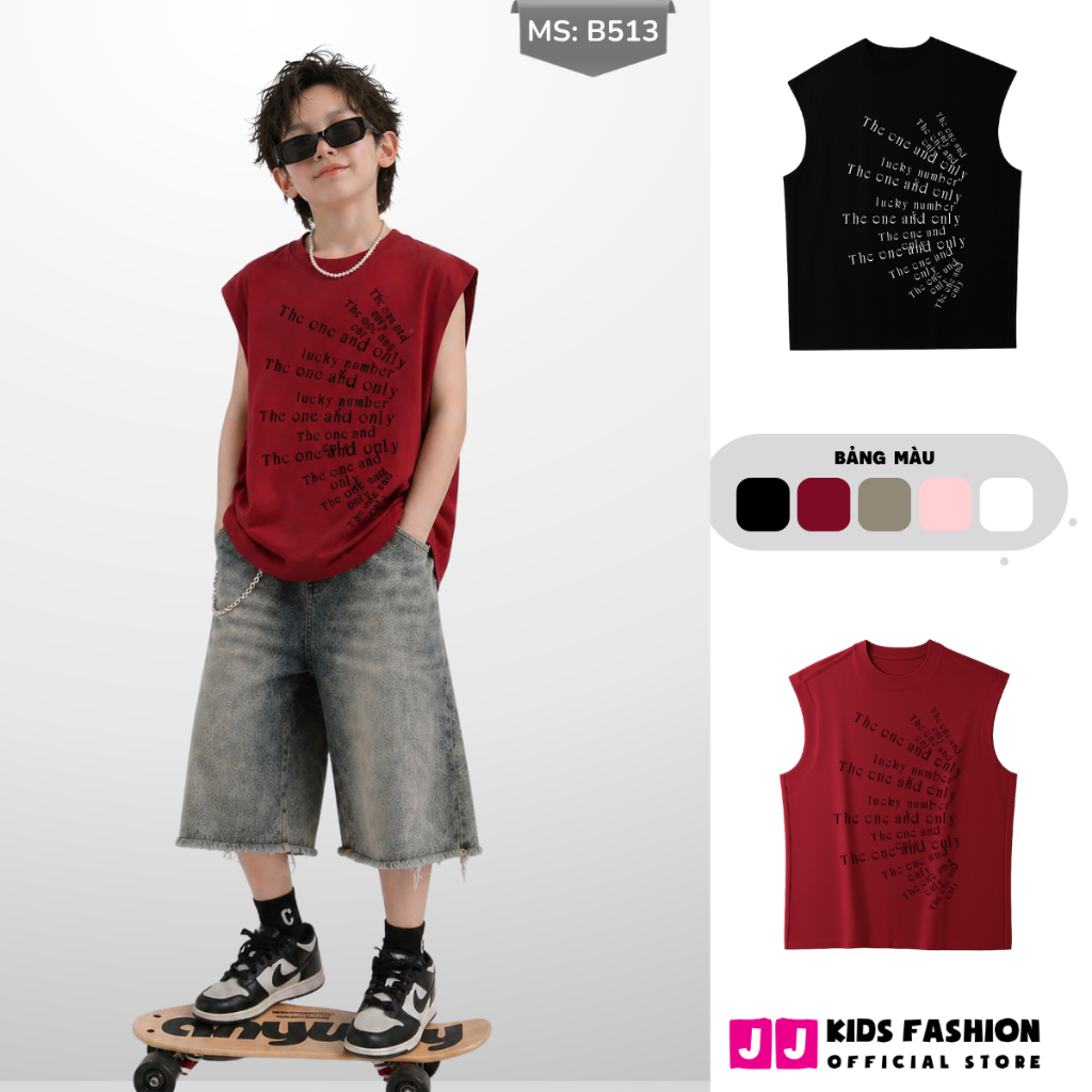Áo Thun Ngắn Tay Mùa Hè Cho Bé Trai, Bé Gái In Hình Năng Động, Cổ Tròn B513 | JJ Kids Fashion