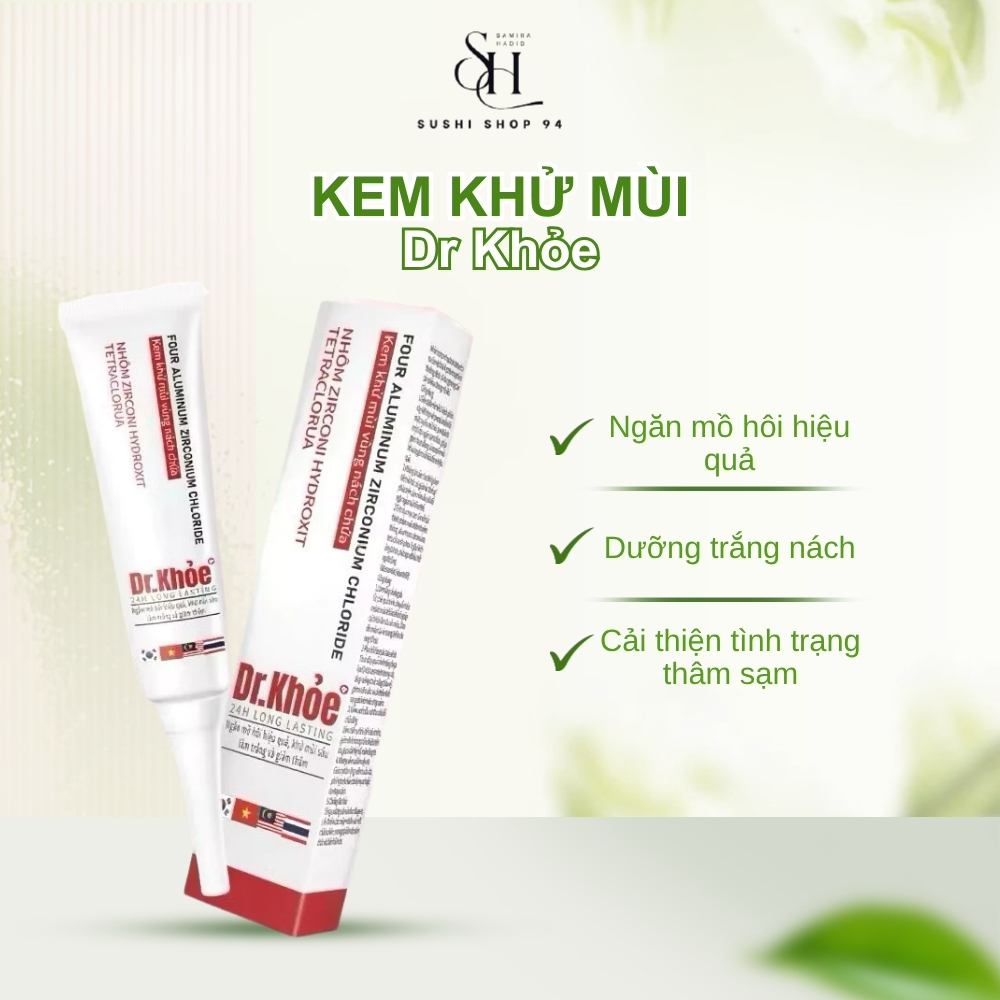 (Che tên)Kem khử mùi Dr Khỏe 72h giúp ngăn tiết mồ hôi hiệu quả, khử mùi sâu, và hỗ trợ làm trắng,giảm thâmvùng da