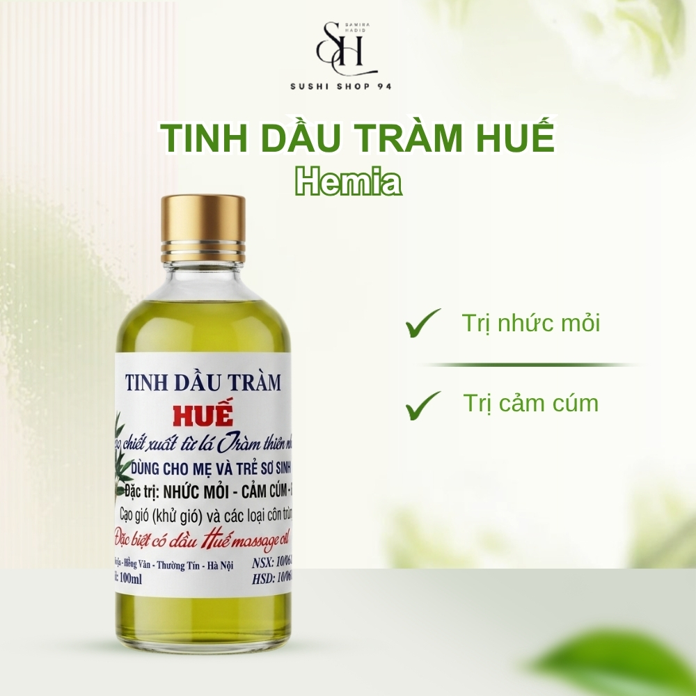 Tinh Dầu Tràm Huế Nguyên Chất Loại 1 Chai Tròn 100ml