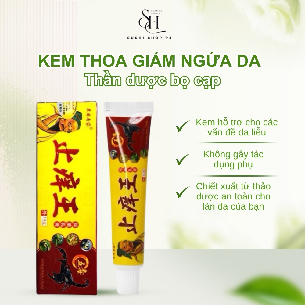 Kem thoa giảm ngứa da, kem chống viêm da cơ địa Thần dược bọ cạp, kem dưỡng da đông y thành phần tự nhiên an toàn.