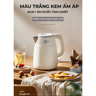Ấm siêu tốc 1.5L inox 2 lớp BEAR EKT-H156EH, Công suất lớn 1500W, Lòng Inox304, Bảo Hành 18 Tháng