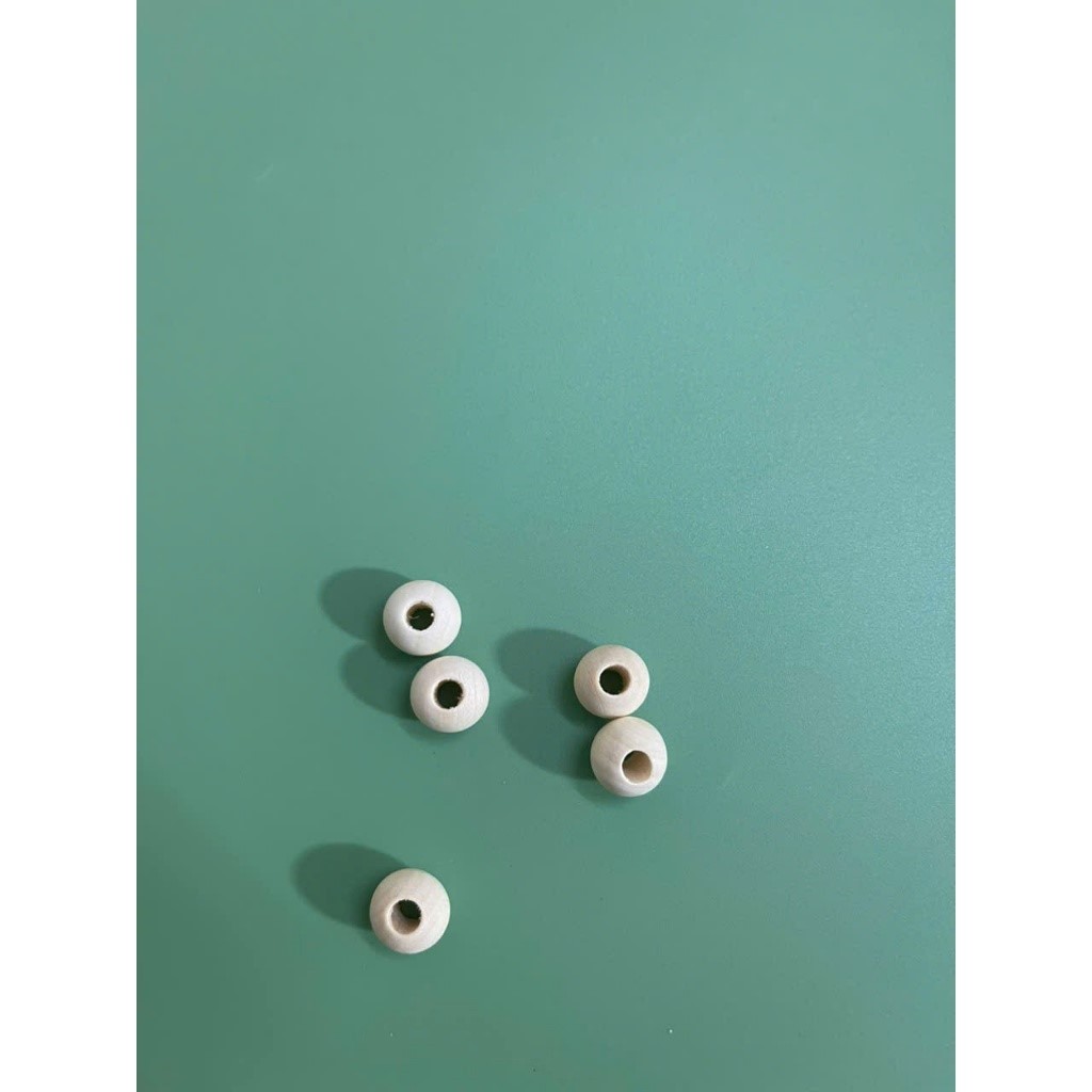 Hạt gỗ tròn làm túi đựng tỏi size 10mm - 14mm (10 - 100 hạt) | Tiệm Len Của Sam - Sam Crochet