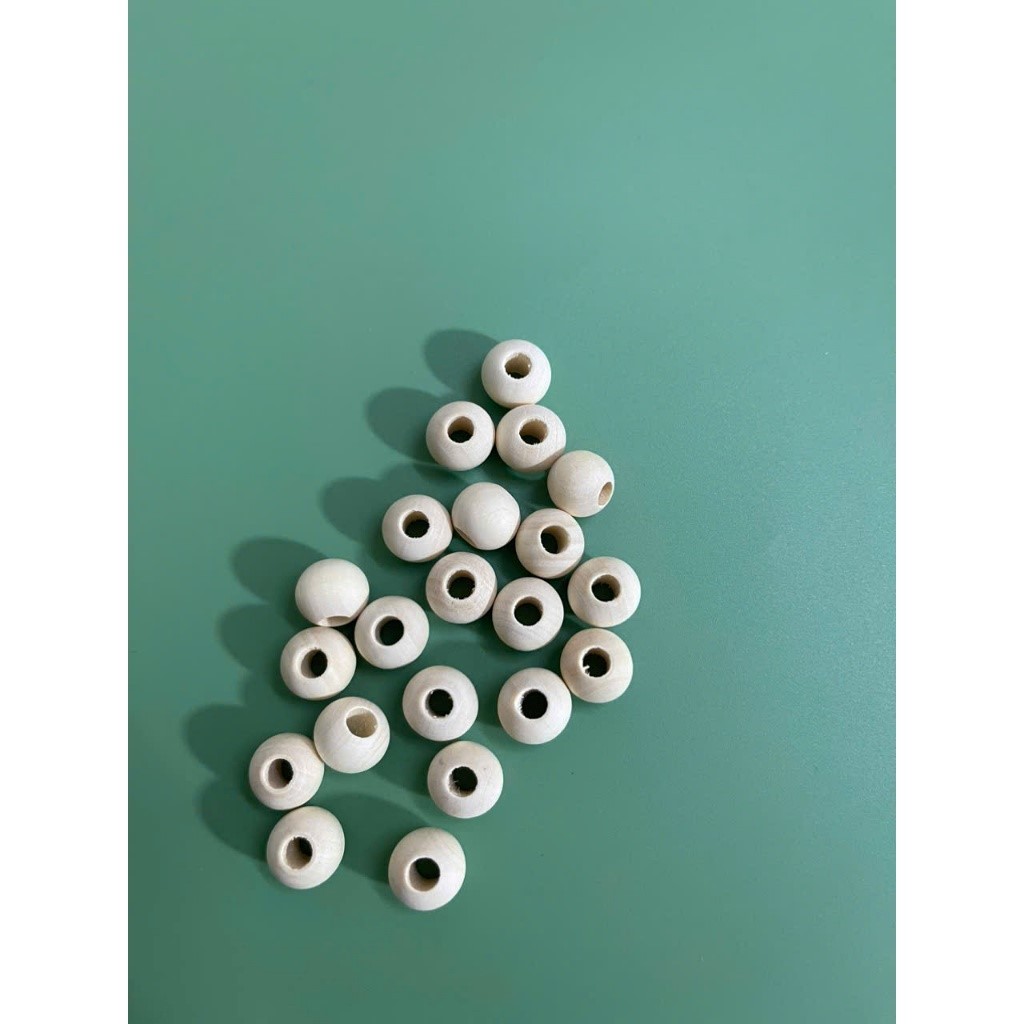 Hạt gỗ tròn làm túi đựng tỏi size 10mm - 14mm (10 - 100 hạt) | Tiệm Len Của Sam - Sam Crochet