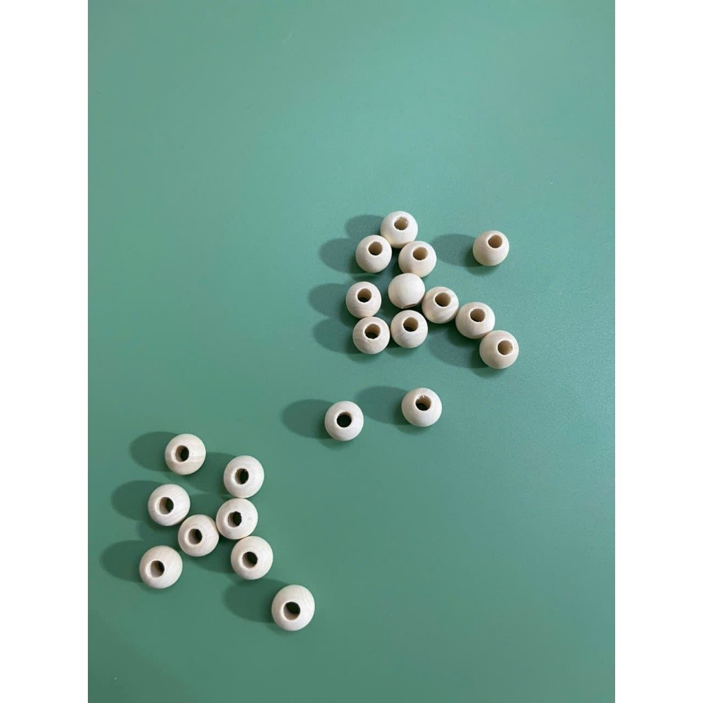 Hạt gỗ tròn làm túi đựng tỏi size 10mm - 14mm (10 - 100 hạt) | Tiệm Len Của Sam - Sam Crochet