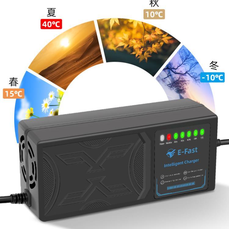 Sạc xe điện E-Fast chống cháy thông minh tự động ngắt khi đầy chống phù bình 48V 12Ah 20Ah 60V