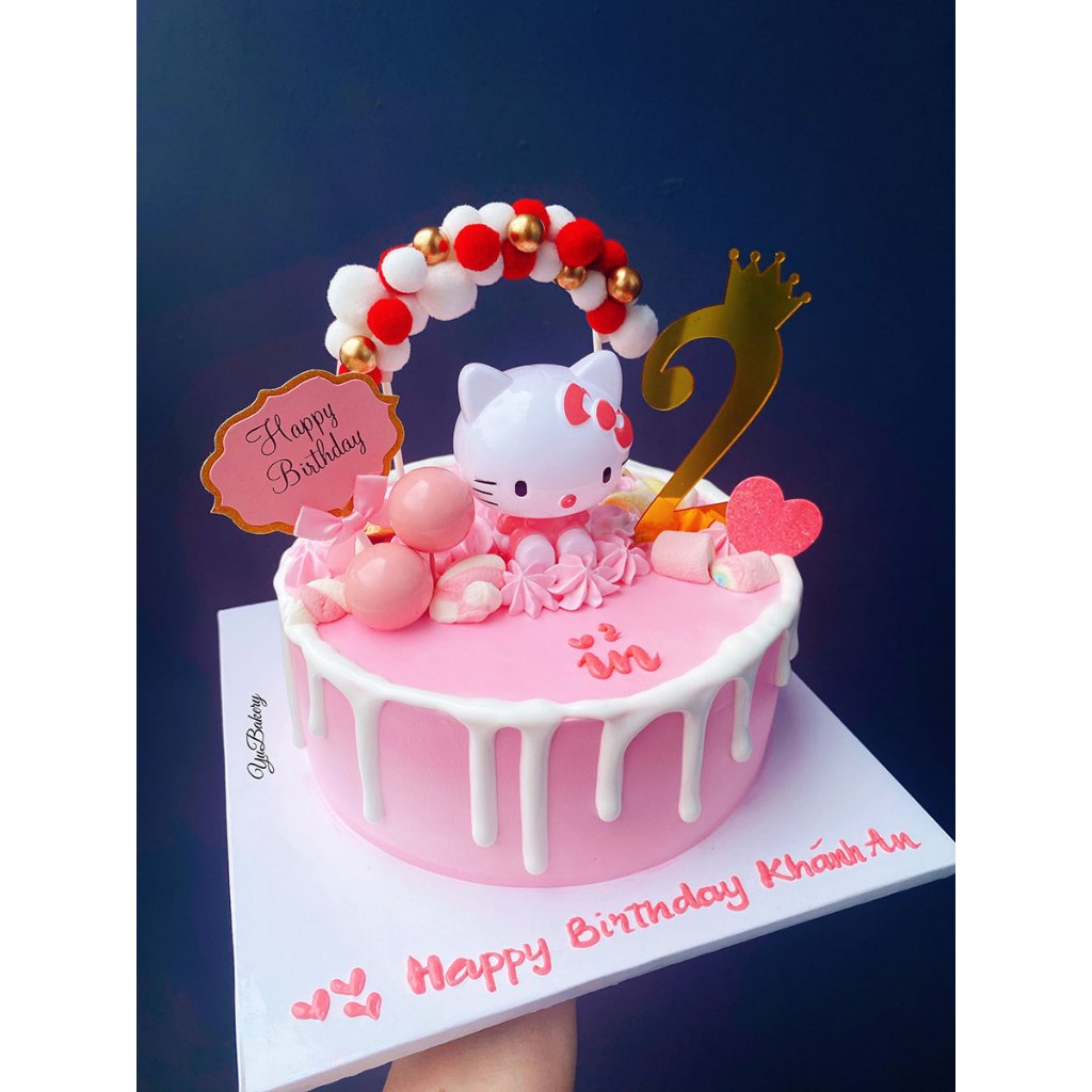 COMBO 10 MÈO HELLO KITTY đáng yêu trang trí bánh kem, bánh sinh nhật cho bé, mèo trang trí đẹp DUHA 039