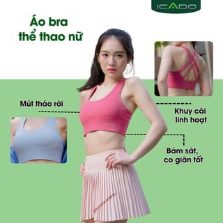 Bra Yoga Cài Khuy HT501 ICADO Áo Tập Gym Nữ Áo Thể Thao Nữ Pickleball Co Giãn, Nhẹ thegioidotap