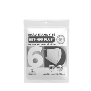 Khẩu trang Bông Bạch Tuyết N95 Plus 4 lớp bảo vệ tối ưu (10 cái/gói)