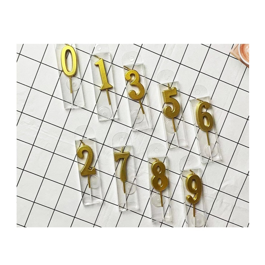 Combo 100 Nến Số Nhũ Vàng Trang Trí Bánh Kem Siêu Xinh 0-9 DUHA 044
