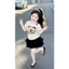 S8/ set áo cotton kèm chân váy xếp ly siêu xinh cho bé