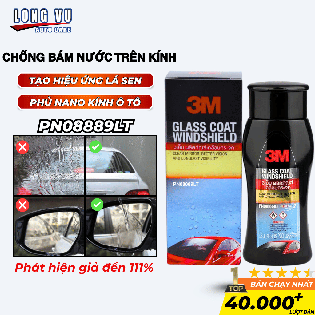 Chai chống bám nước trên kính xe 3M Glass Coat Windshield 08889 LT ...