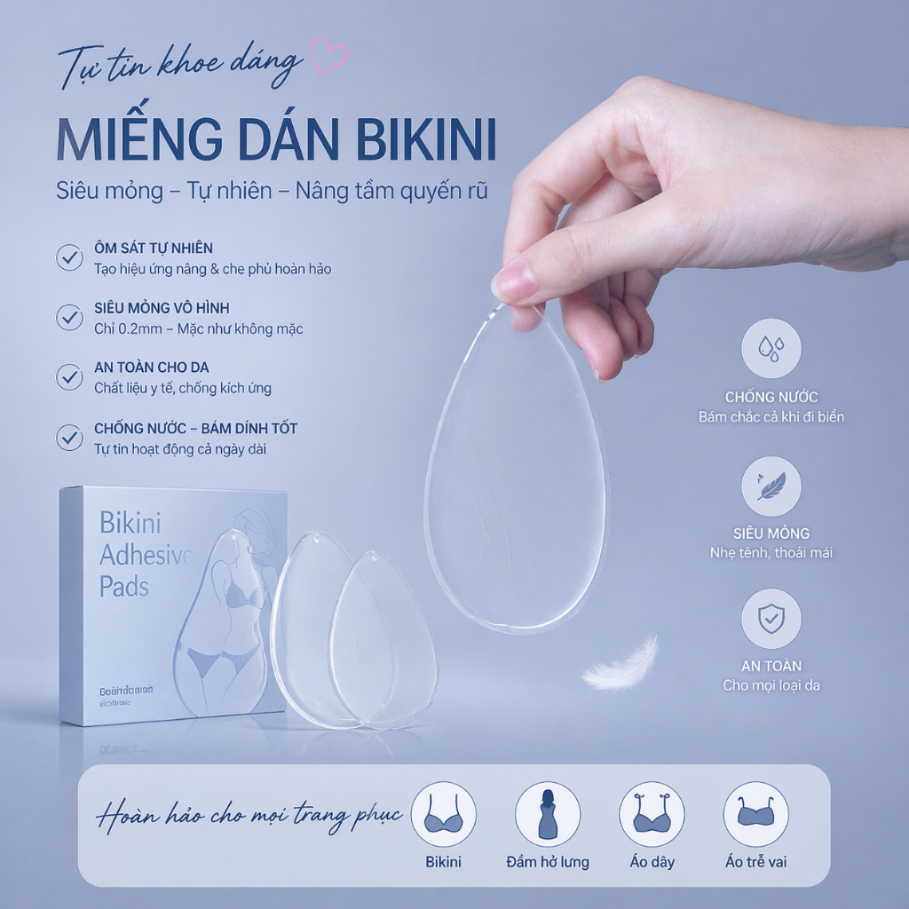 Miếng dán che rãnh vùng kín ELSA BRA, dán bikini chống lộ hàng khi mặc đồ bó sát leggin, tập gym - 111