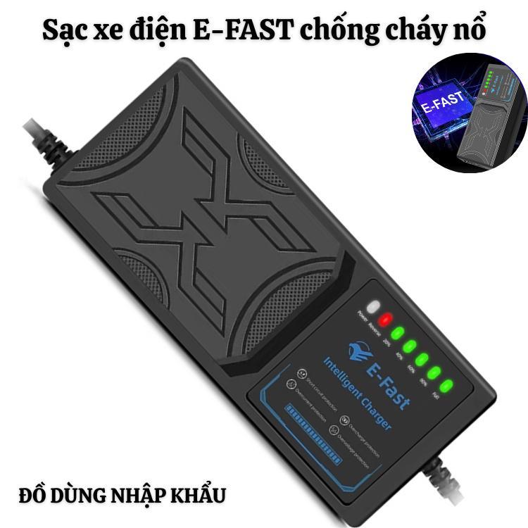 Sạc xe điện E-Fast chống cháy thông minh tự động ngắt khi đầy chống phù bình 48V 12Ah 20Ah 60V