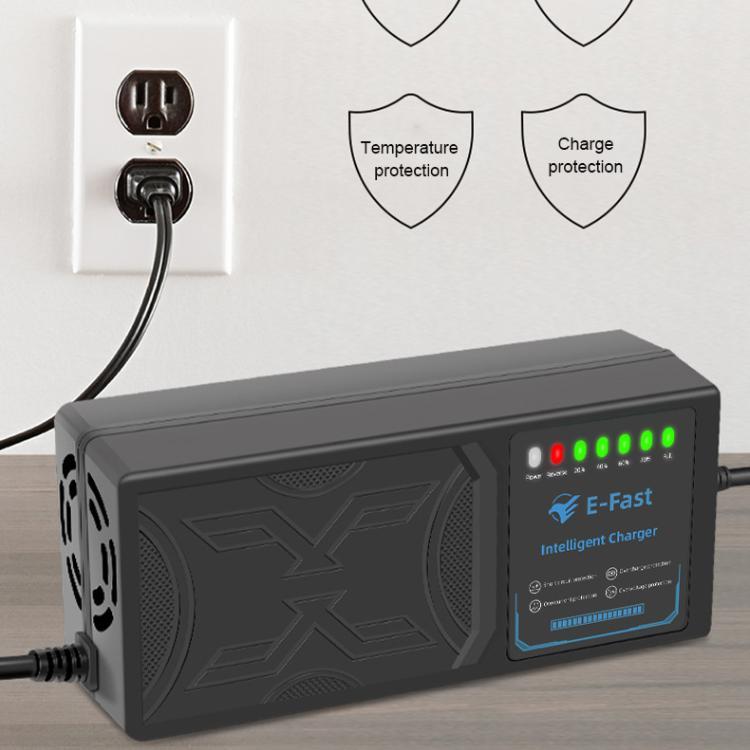 Sạc xe điện E-Fast chống cháy thông minh tự động ngắt khi đầy chống phù bình 48V 12Ah 20Ah 60V