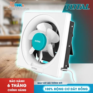 Quạt hút thông gió âm tường TOTAL TPEF38101 quạt hút mùi, 100% động cơ dây đồng, Công suất: 38W, quạt thông gió