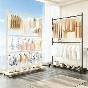 Kệ Treo Quần Áo 2 Giàn Giá Treo Đen/Trắng treo túi xách, hộp, giày dép Kệ Quần Áo Siêu dễ cài đặt