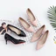 IKUNKA Giày nữ đi chơi dạo phố nhẹ nhàng cao gót mũi nhọn da bóng êm chân
