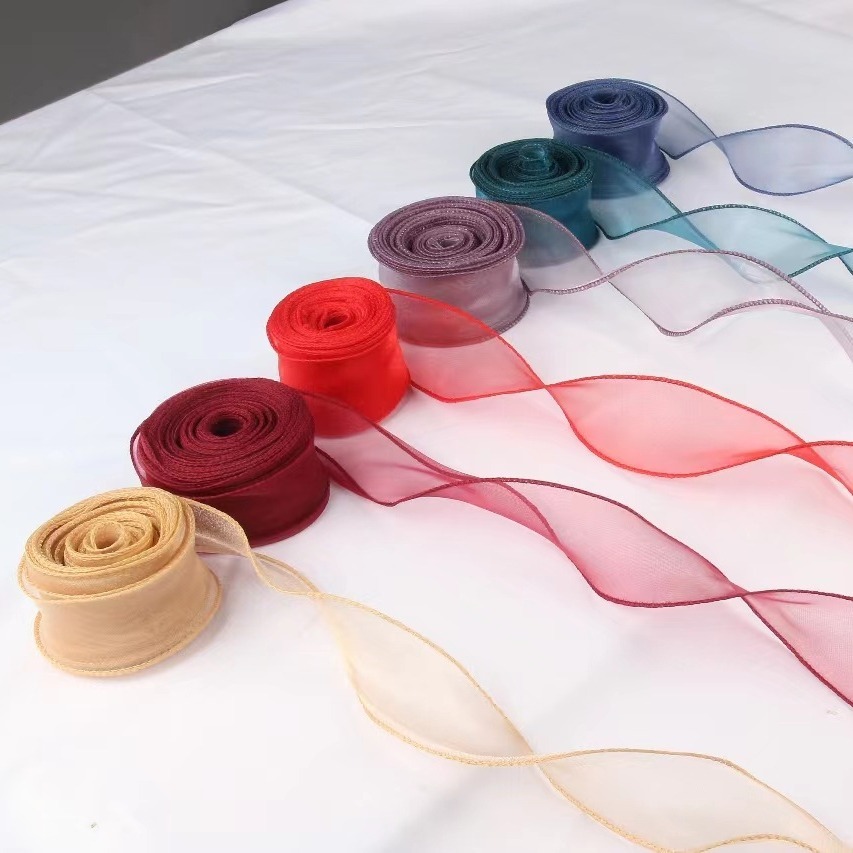Combo 10 Cuộn ruy băng voan sóng không lõi 4cm dài 9m trang trí bó hoa, hộp quà DUHA 063