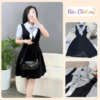 Đầm Bigsize Nữ Dáng Ngắn Kiểu Sơ Mi May Liền Thanh Lịch Tôn Dáng Cho Chubby A691
