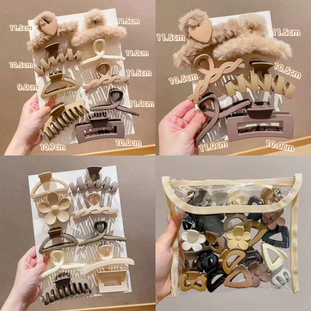 Kẹp Tóc Set Basic Nhiều Món Đa Dạng – Kẹp Tóc Nữ Nhám Lì & Lông Vũ Style Hàn Quốc
