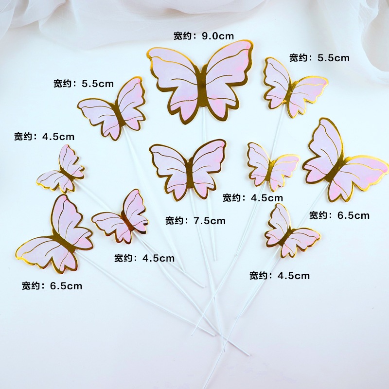 Set 10 Bướm Giấy Trang Trí Bánh Kem, Bướm 3d Trang Trí Bánh Sinh Nhật, Hoa Sáp DUHA 069
