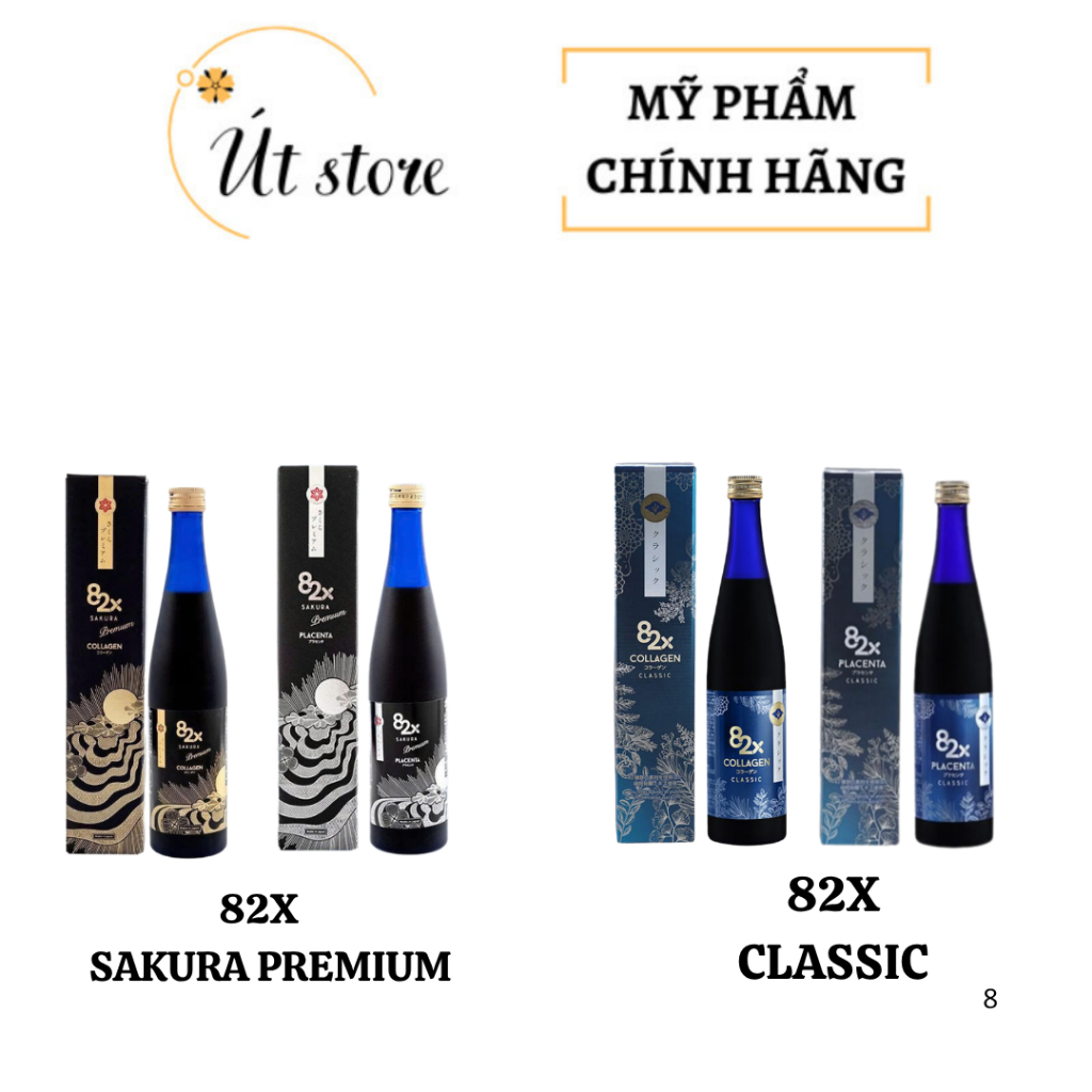 Nước Uống Đẹp Da 82X Collagen Và Placenta Nhật Bản Dòng Classic Và Sakura Premium