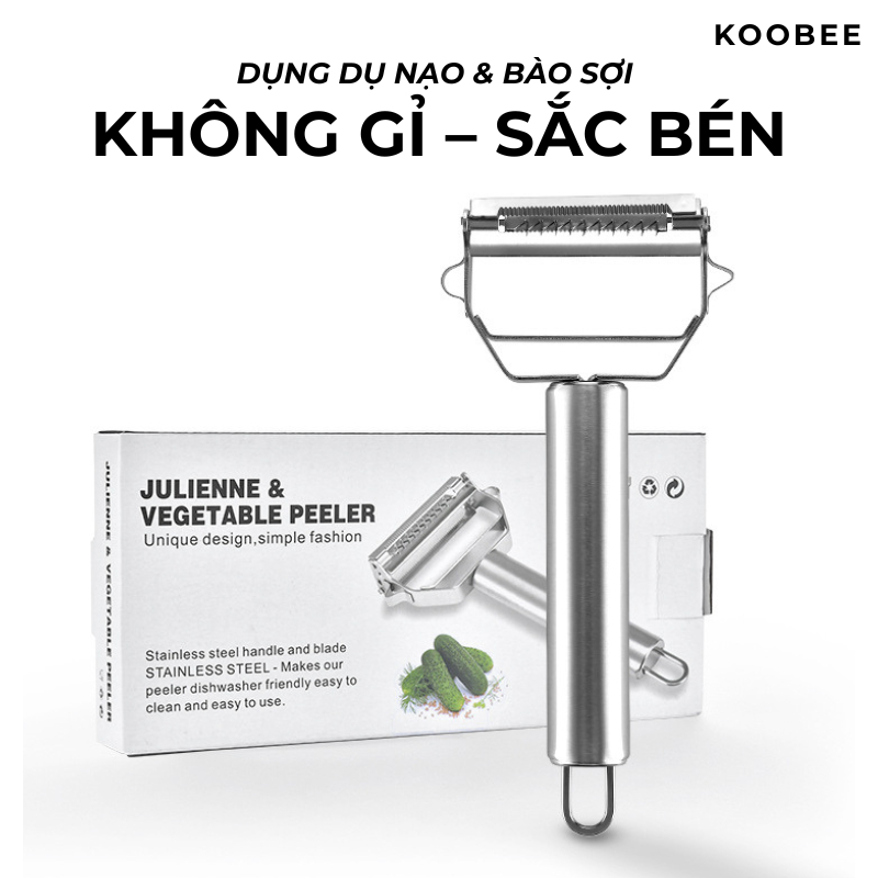 [LOẠI 1] Dụng Cụ Bào Sợi Đa Năng Inox Cao Cấp KOOBEE – Bào Rau Củ Nhanh, Sợi Đều, Sắc Bén (SC06)