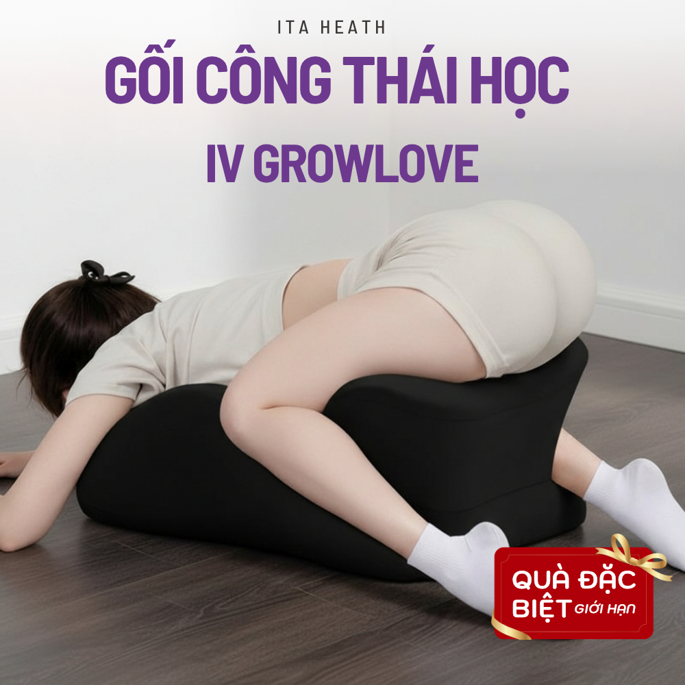 [HỎA TỐC 2H] Gối Công Thái Học IV Grow Love – Nâng Đỡ Cơ Thể, Thư Giãn Toàn Diện, Chuẩn Tư Thế