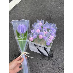 hoa tulip kẽm nhung bọc túi kính