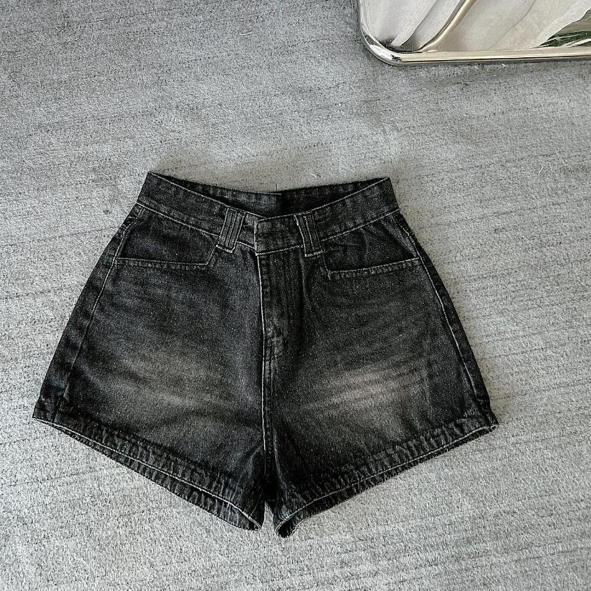 Quần Short Jean Nữ Trơn Bigsize 40-90kg, Quần Đùi Nữ Ngắn Trơn Lưng Cao thời trang DIEUTRANG_FASHION MS1088