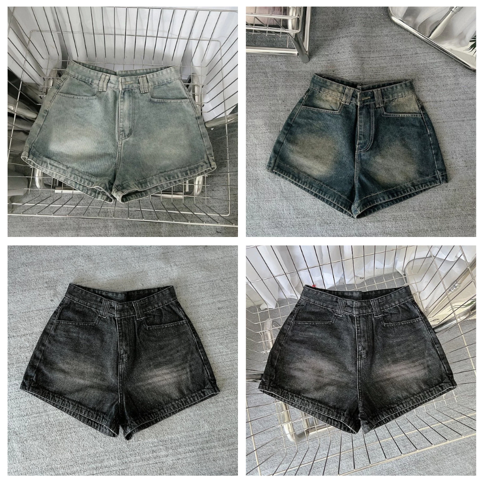 Quần Short Jean Nữ Trơn Bigsize 40-90kg, Quần Đùi Nữ Ngắn Trơn Lưng Cao thời trang DIEUTRANG_FASHION MS1088
