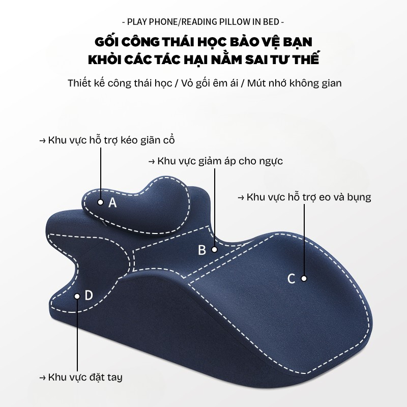 [HỎA TỐC 2H] Gối Công Thái Học IV Grow Love – Nâng Đỡ Cơ Thể, Thư Giãn Toàn Diện, Chuẩn Tư Thế