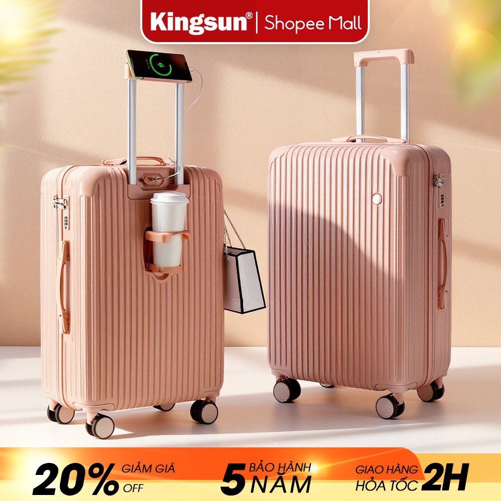 Vali Du Lịch Kingsun T08/T01 Size 20/24/28 Cao Cấp Thời Trang Chất Liệu Nhựa ABS ,BẢO HÀNH 5 NĂM