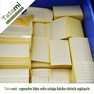 Combo 100 Miếng Dán Giữ Bấc Nến 2 Mặt Siêu Dính, Phụ Kiện Làm Nến Handmade DIY ( 5 tờ)