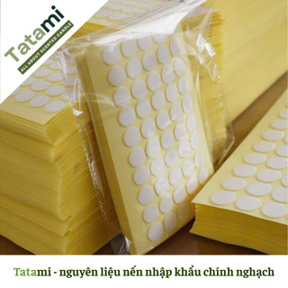 Combo 100 Miếng Dán Giữ Bấc Nến 2 Mặt Siêu Dính, Phụ Kiện Làm Nến Handmade DIY ( 5 tờ)