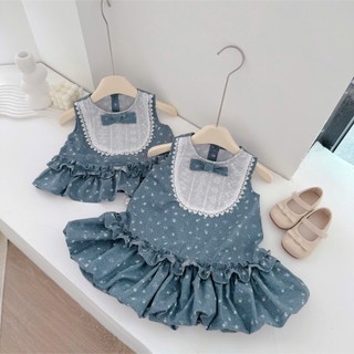 Áo hè trẻ em, (KHÔNG KÈM QUẦN) Áo thô hoa nhí dáng xoè và V. dáng bí hoạ tiết hoa nhí 9-26kg A584/V735 Tiểu Yến KID