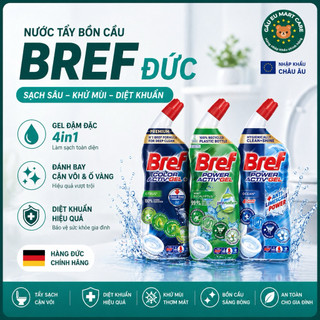 Tẩy bồn cầu Bref Đức 750ml Gel 4in1 sạch sâu, diệt khuẩn, đánh bay cặn vôi, làm sạch đường ống, khử mùi - thơm mát