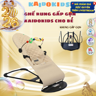 {KAIDOKIDS} Ghế Nhún Rung Gấp Gọn Cao Cấp chống võng lưng cho trẻ sơ sinh, chất liệu cotton thoáng mát an toàn