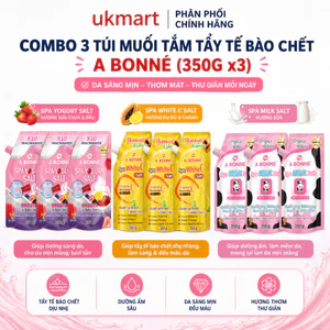 Combo 3 Túi Muối Tắm Tẩy Tế Bào Chết A Bonne Làm Sáng Mềm Mịn Da Sữa Bò, Sữa Chua, White C