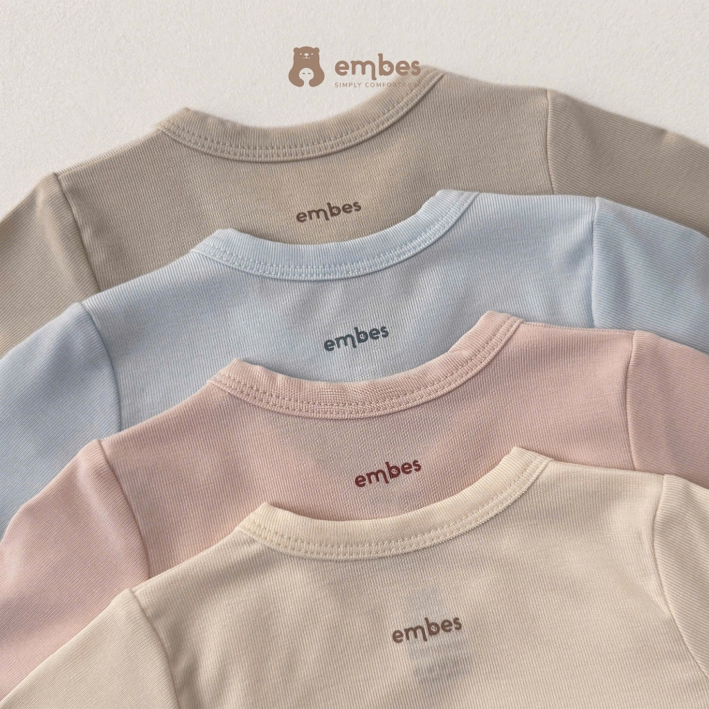 Bộ Sơ Sinh Embes, Bộ Đồ Dài Tay Sơ Sinh Kèm Mũ Chất Cotton Mềm Mòng Cho Bé Sơ Sinh Từ 0-3 Tháng