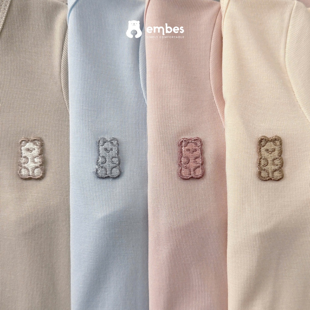 Bộ Sơ Sinh Embes, Bộ Đồ Dài Tay Sơ Sinh Kèm Mũ Chất Cotton Mềm Mòng Cho Bé Sơ Sinh Từ 0-3 Tháng