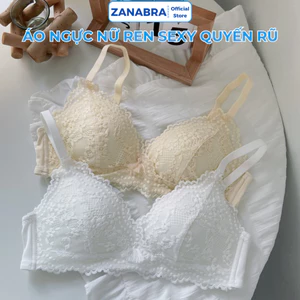 Áo Ngực Nữ Ren Mút Mỏng Mềm Mại Quyến Rũ, Áo Lót Không Gọng 3 Nấc Cài Sau Tiện Lợi ZANABRA A2004