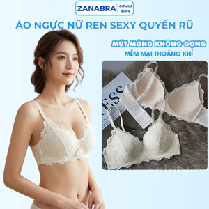 Áo ngực nữ ren hoa không gọng mút mỏng cao cấp, Áo lót nữ nhẹ nhàng thoáng khí ZANABRA A2004