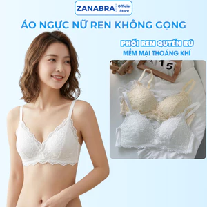 Combo 3 Áo Ngực Nữ Ren Hoa Mút Mỏng - Áo Lót Nữ Không Gọng Tạo Khe ZANABRA A2004