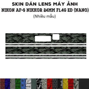Skin dán Lens Nikon AF-S 24mm f1.4G ED (Nano) (Nhiều mẫu) | Decal Film 3M dán bảo vệ ống kính máy ảnh Nikkor 24 mm
